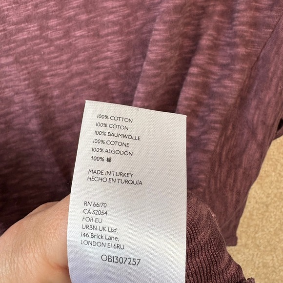 Anthropologie‎ Oversized Tee T-Shirt Size Small Purple Boxy Burnout Front Knot - Picture 6 of 7